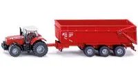 Massey Ferguson 8480 Dyna VT Tractor & Krampe Dump Trailer 1/87 Diecast Models by Siku