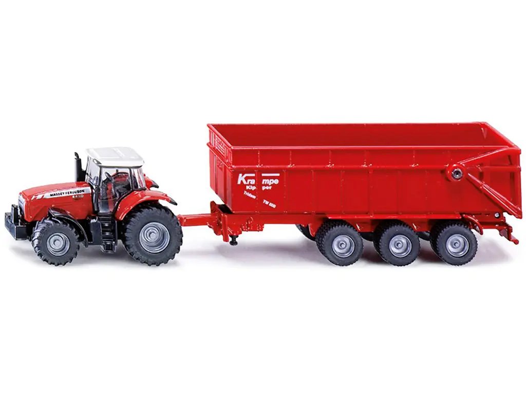 Massey Ferguson 8480 Dyna VT Tractor & Krampe Dump Trailer 1/87 Diecast Models by Siku