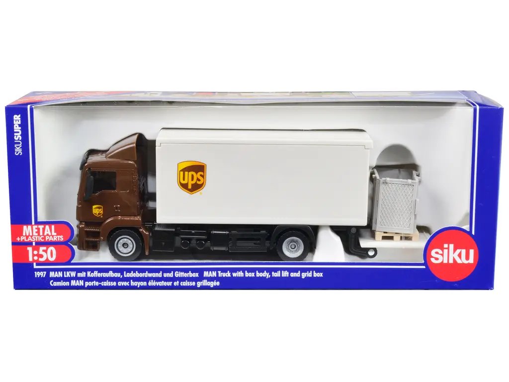 MAN Tractor Truck Brown with Box Body & Tail Lift 'UPS' 1/50 Diecast Model by Siku - Perfect Collectible for Enthusiasts 3 MAN Tractor Truck Brown with Box Body & Tail Lift 'UPS' 1/50 Diecast Model by Siku - Perfect Collectible for Enthusiasts - Image 3