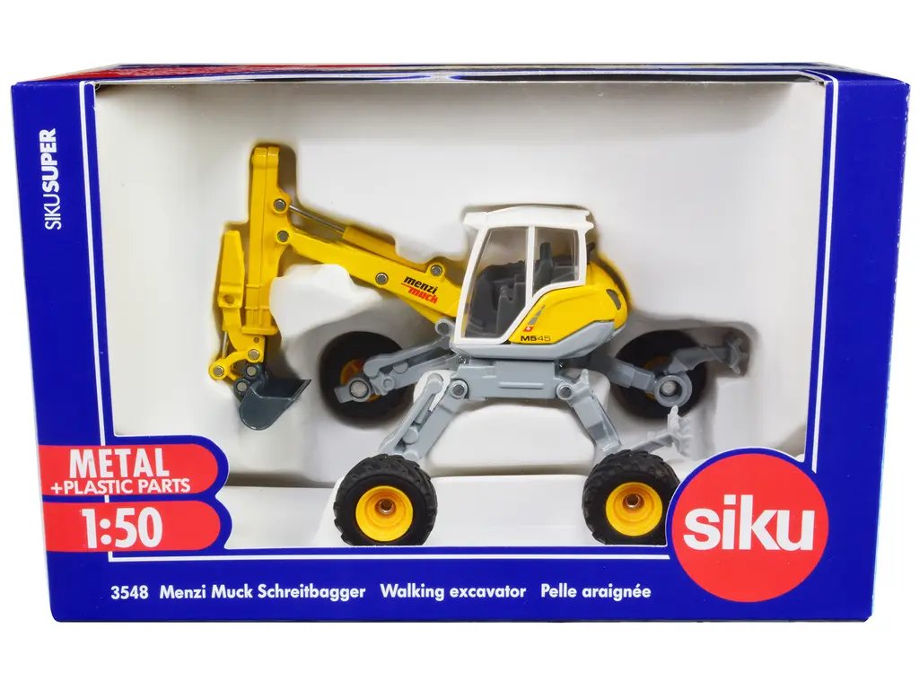 Menzi Muck M545 Walking Excavator 1/50 Diecast Model by Siku - Yellow & White Collectible 2 Menzi Muck M545 Walking Excavator 1/50 Diecast Model by Siku - Yellow & White Collectible - Image 2
